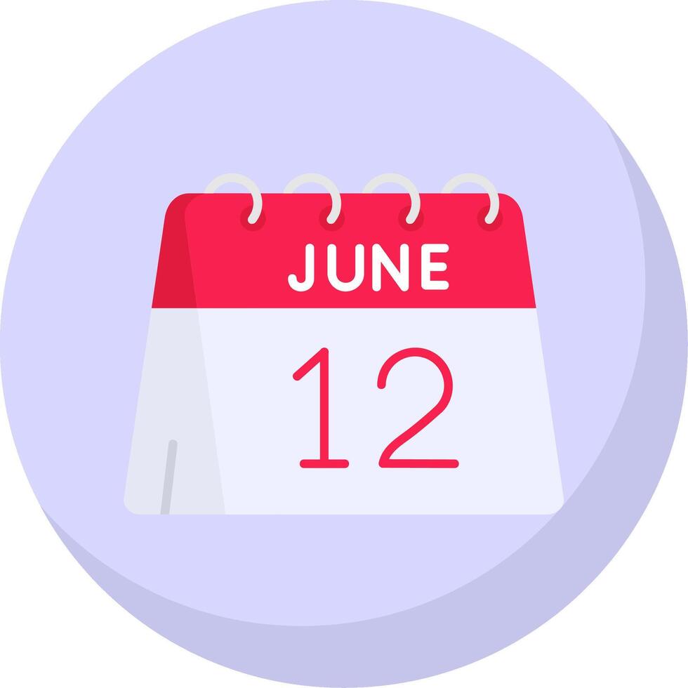 12 ° di giugno glifo piatto bolla icona vettore
