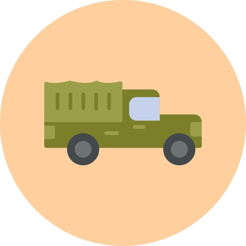 militare camion vettore icona