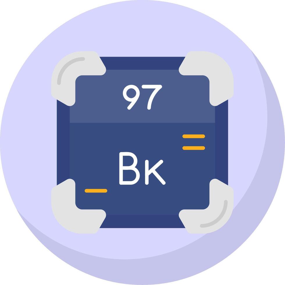 berkelium glifo piatto bolla icona vettore