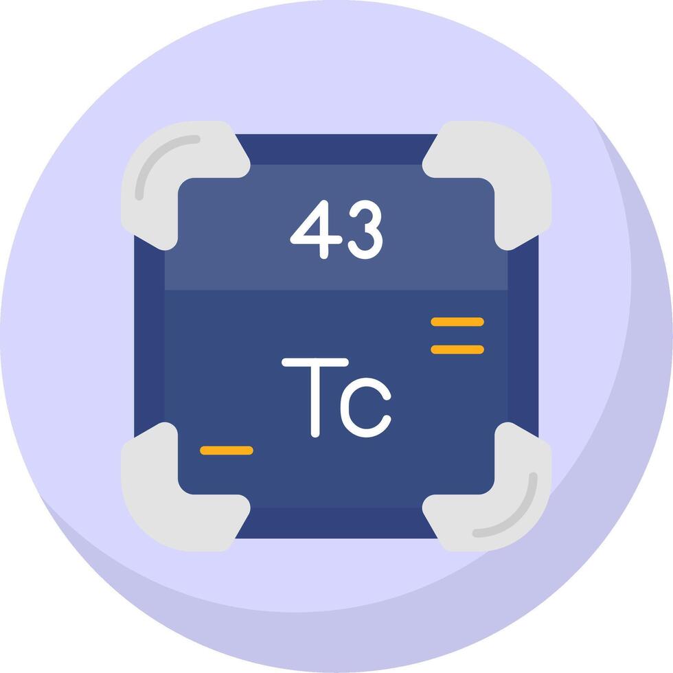 tecnezio glifo piatto bolla icona vettore