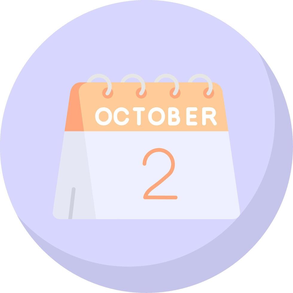 2 ° di ottobre glifo piatto bolla icona vettore