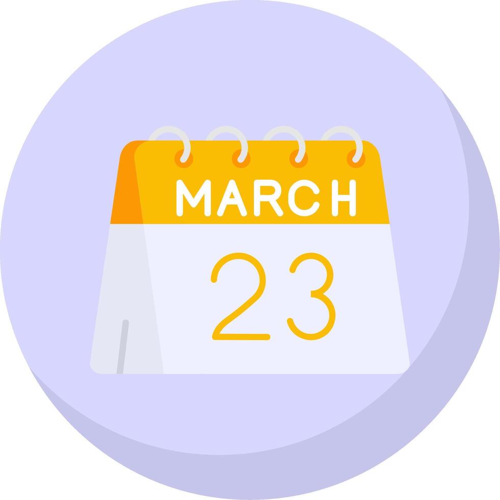 23 di marzo glifo piatto bolla icona vettore