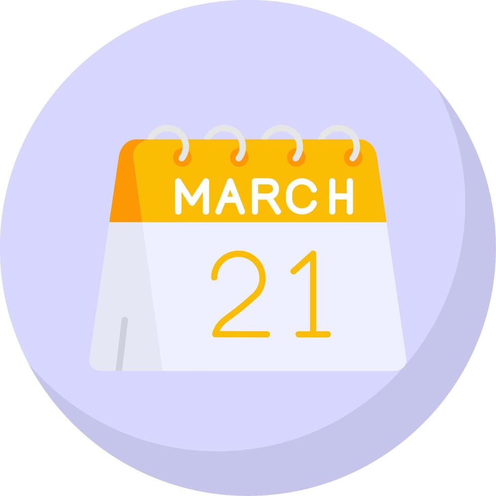 21 di marzo glifo piatto bolla icona vettore