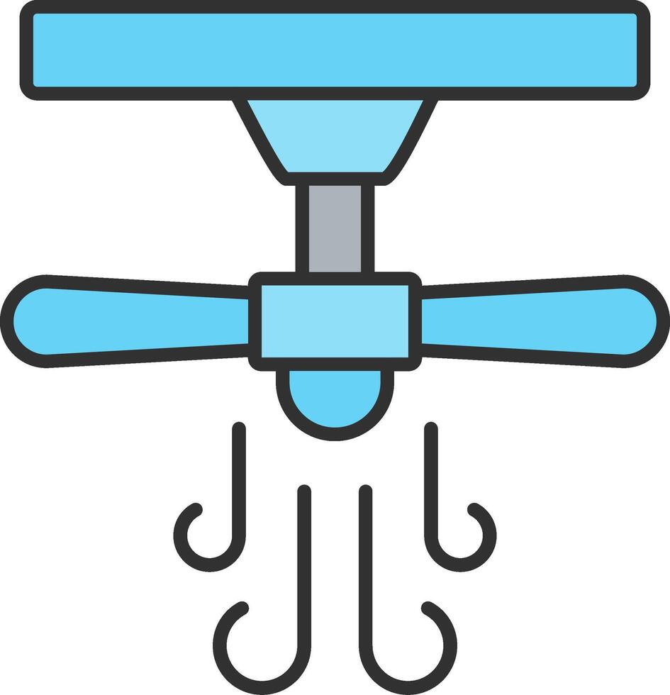 soffitto fan linea pieno leggero icona vettore