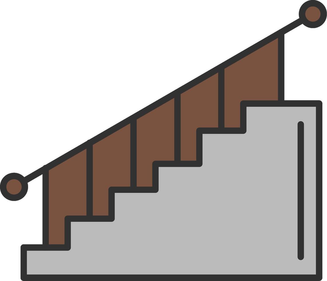 scala linea pieno leggero icona vettore