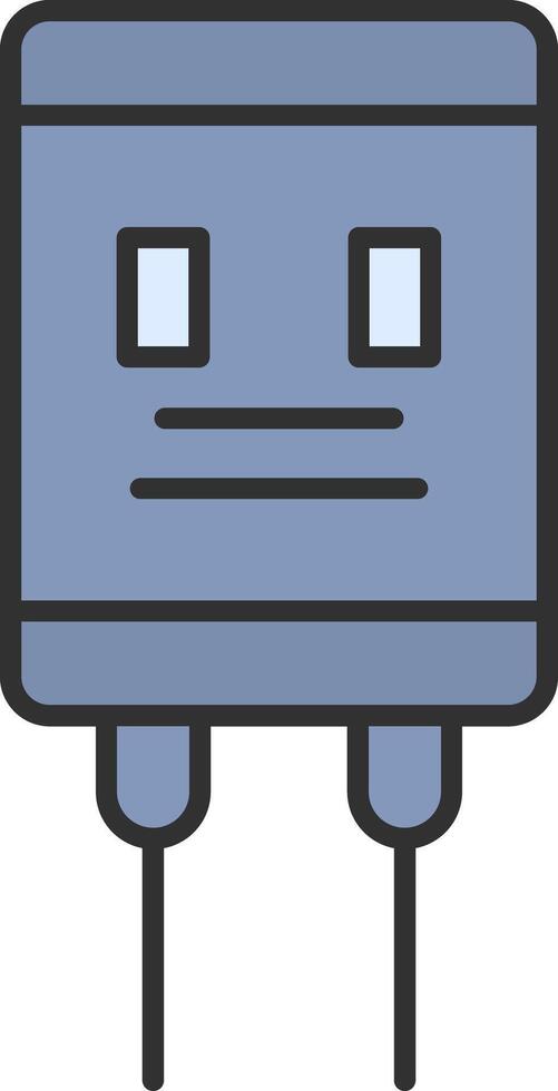 condensatore linea pieno leggero icona vettore