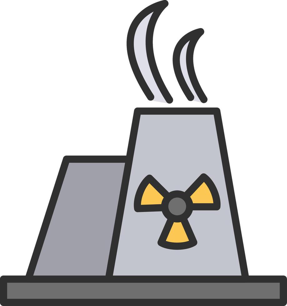 nucleare fissione linea pieno leggero icona vettore