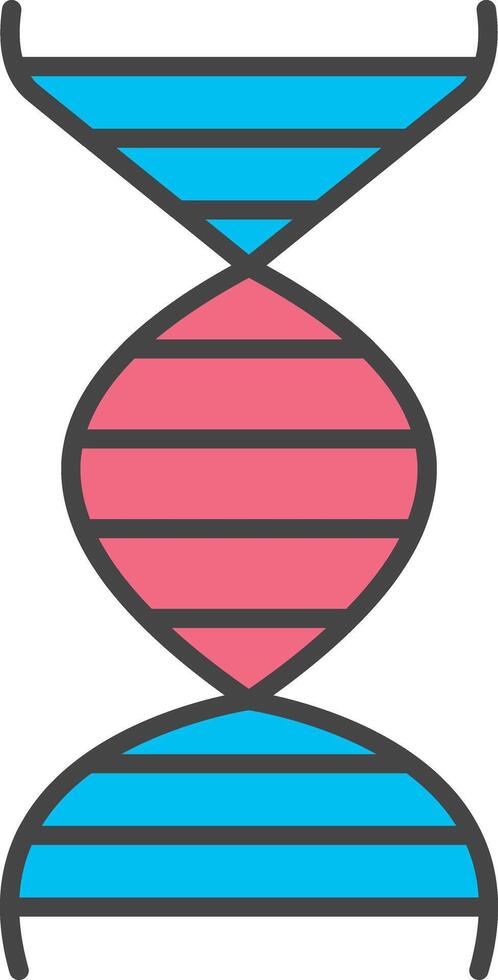 dna linea pieno leggero icona vettore