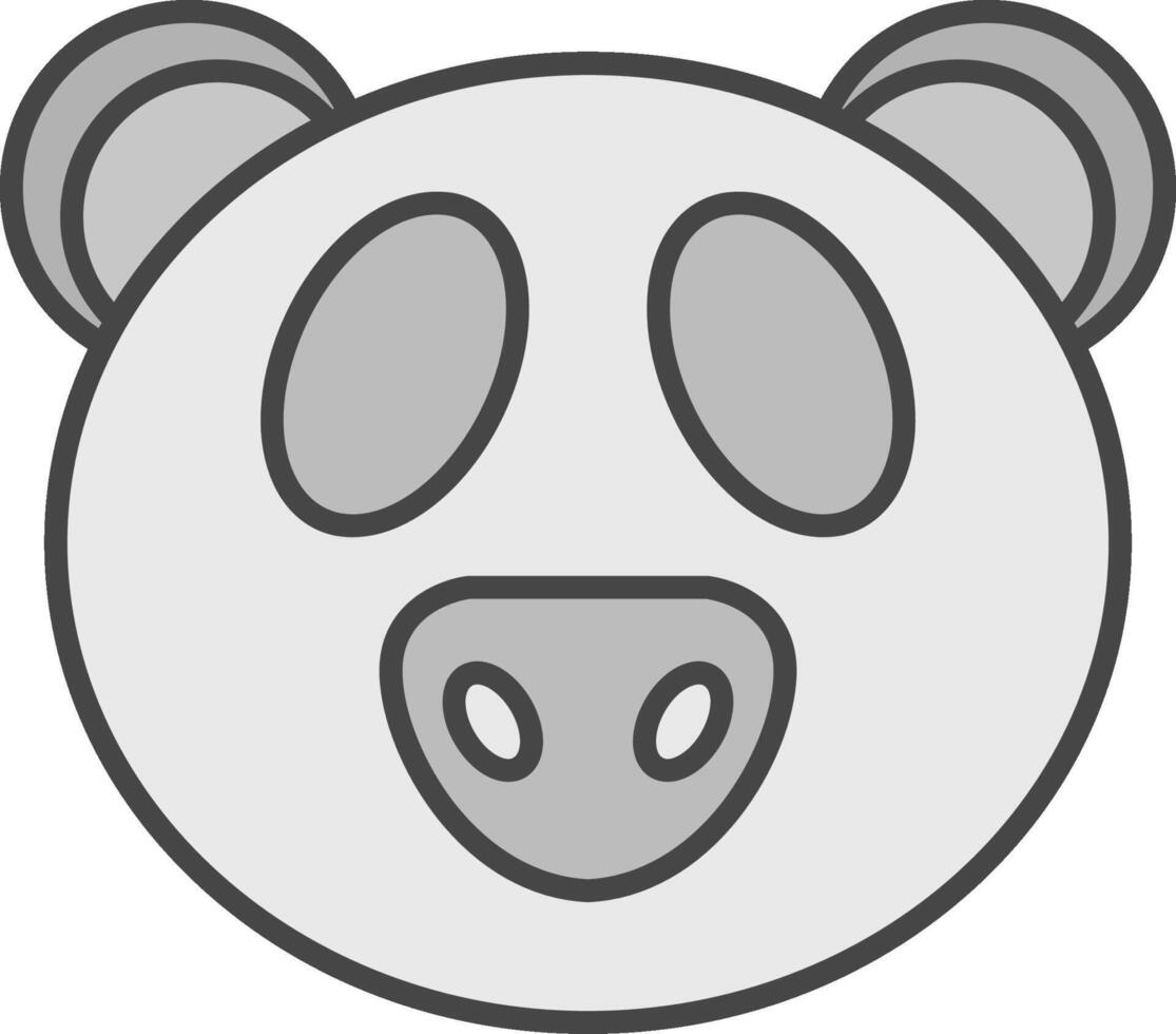 panda linea pieno leggero icona vettore
