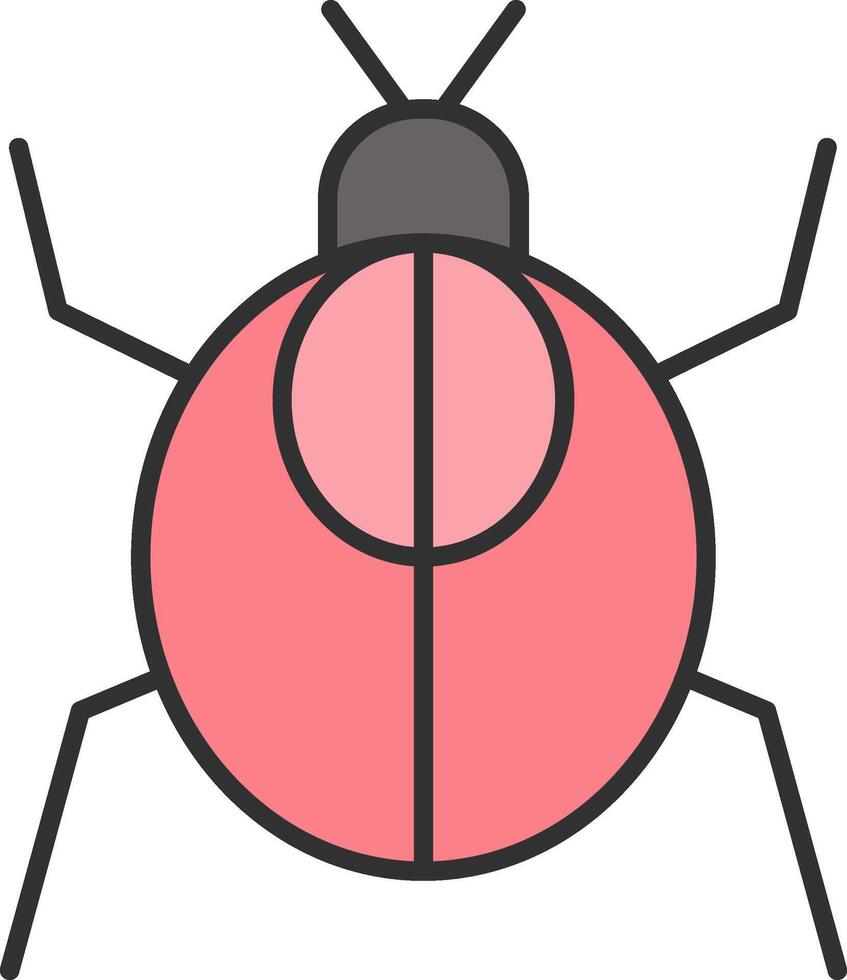 scarafaggio linea pieno leggero icona vettore