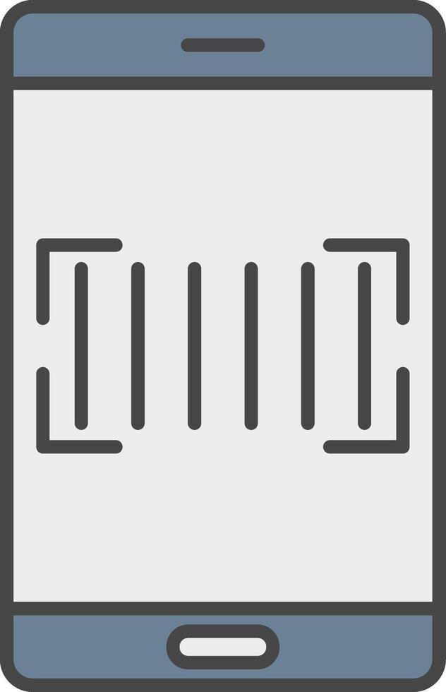 codice a barre scanner linea pieno leggero icona vettore