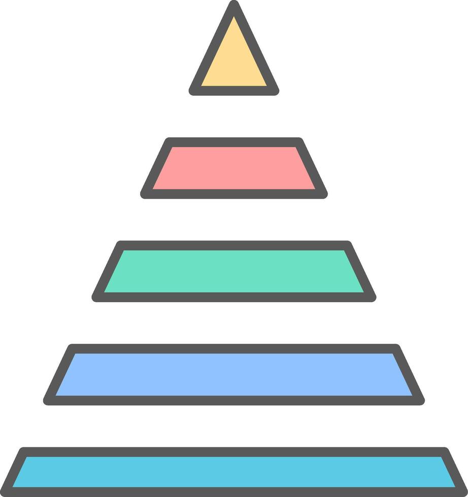 piramide grafico linea pieno leggero icona vettore