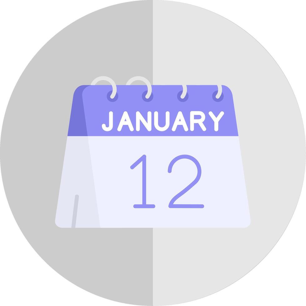 12 ° di gennaio piatto scala icona vettore