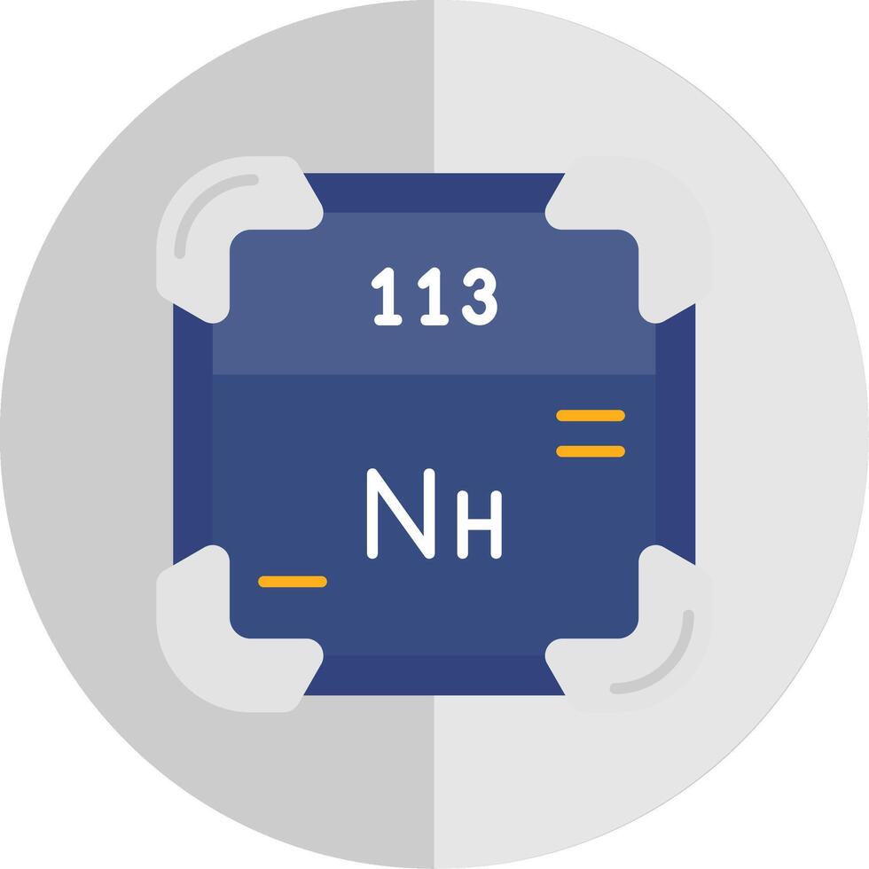 nihonium piatto scala icona vettore