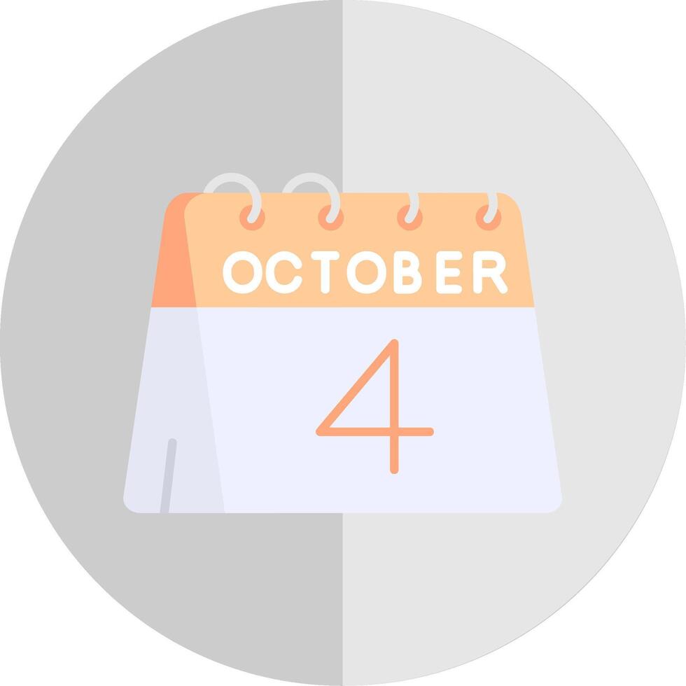 4 ° di ottobre piatto scala icona vettore