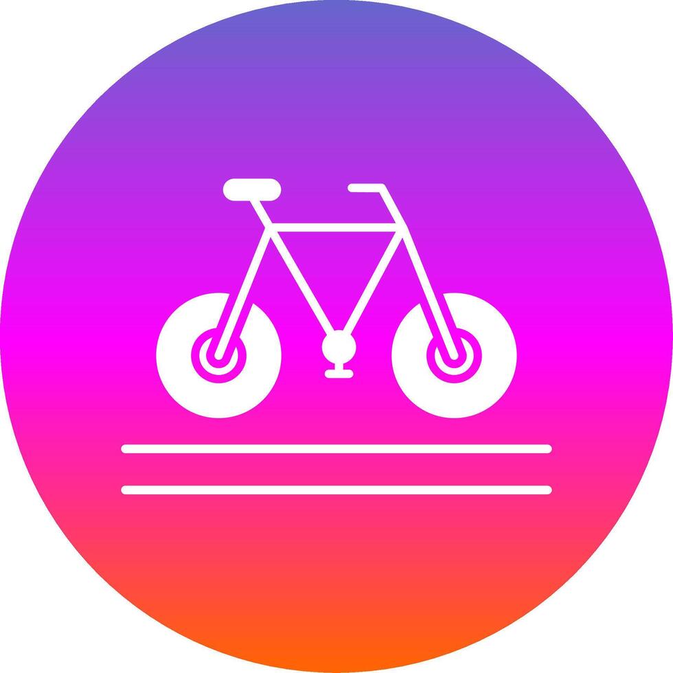 bicyle glifo pendenza cerchio icona vettore