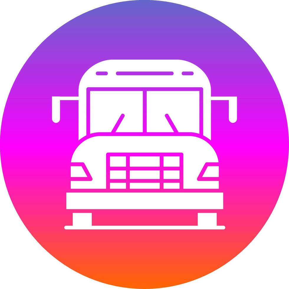 scuola autobus glifo pendenza cerchio icona vettore
