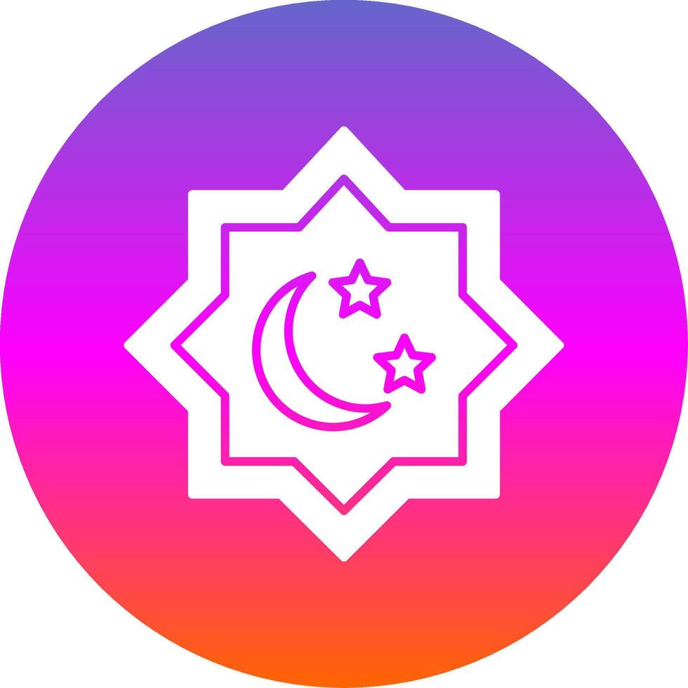 islamico stella glifo pendenza cerchio icona vettore