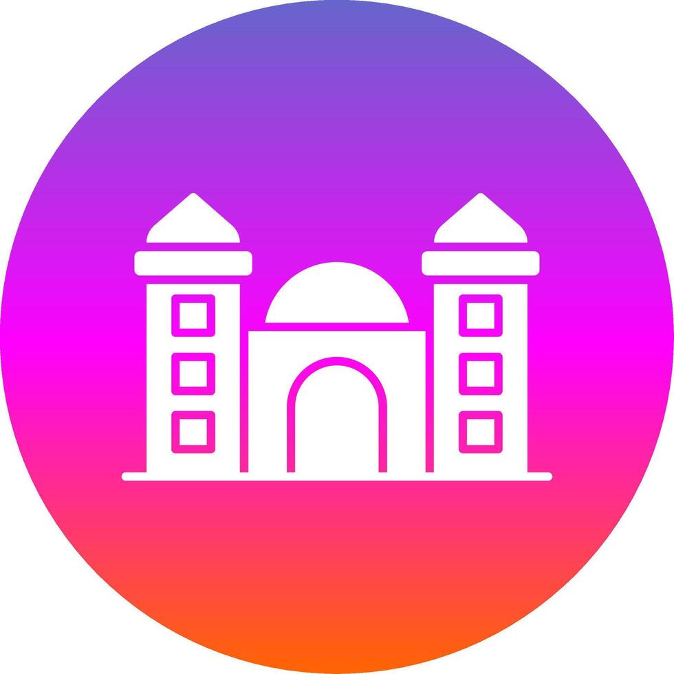 moschea glifo pendenza cerchio icona vettore