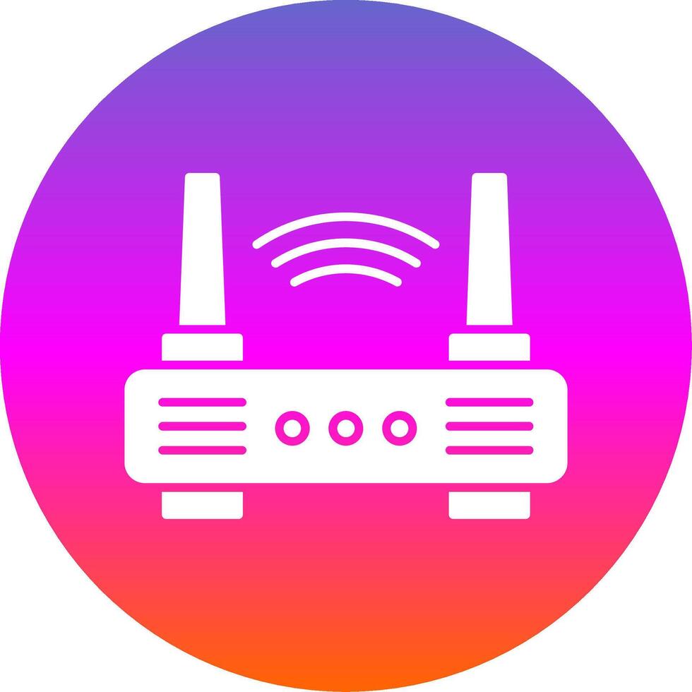 Wi-Fi router glifo pendenza cerchio icona vettore