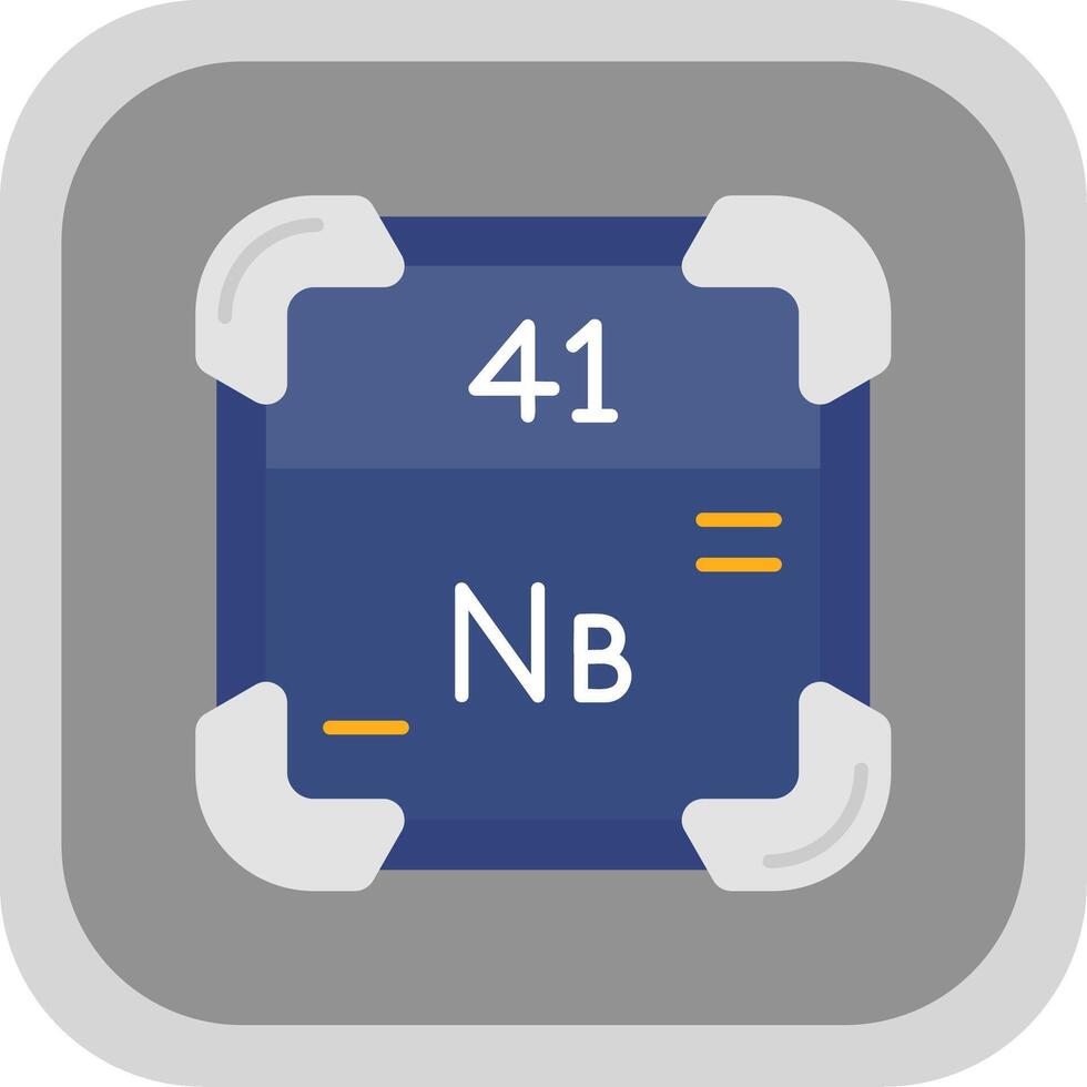 niobio piatto il giro angolo icona vettore