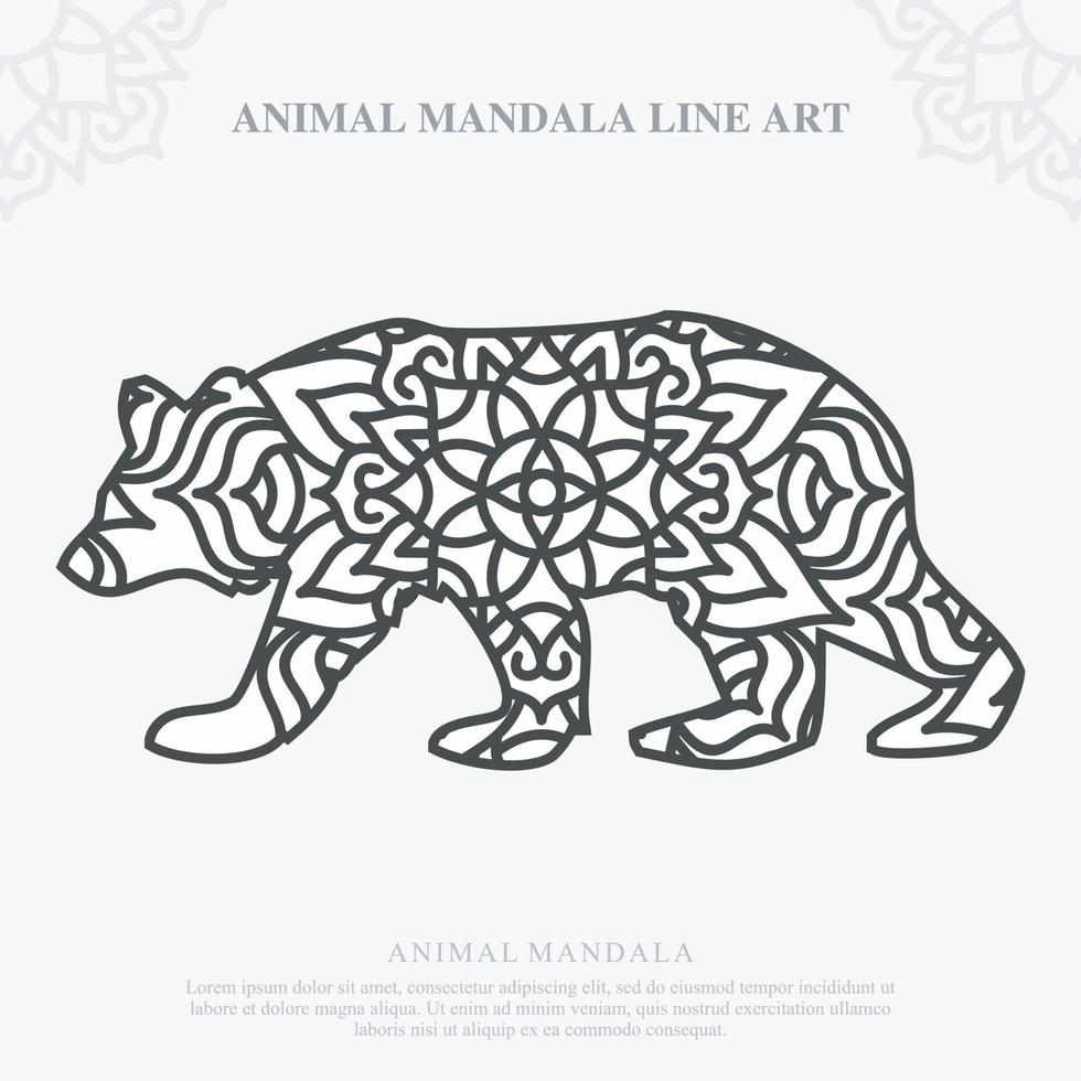 mandala animale. elementi decorativi vintage. modello orientale, illustrazione vettoriale. vettore