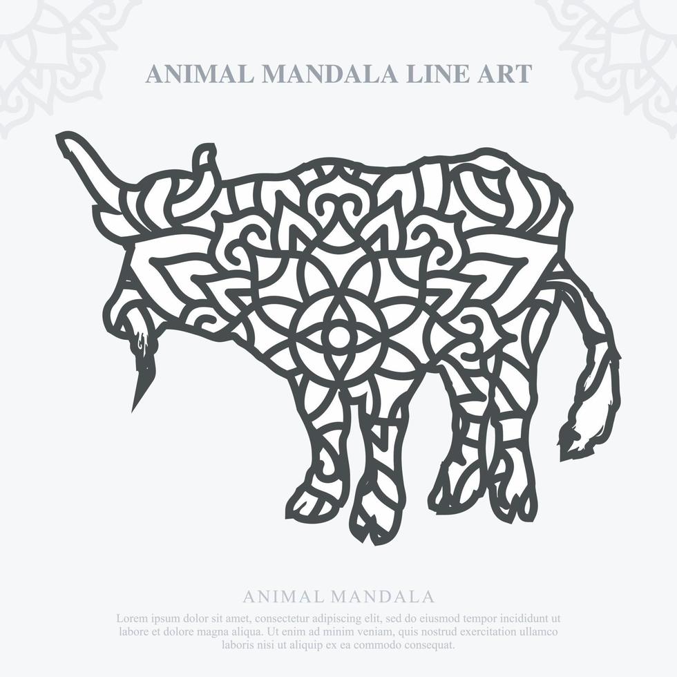 mandala animale. elementi decorativi vintage. modello orientale, illustrazione vettoriale. vettore