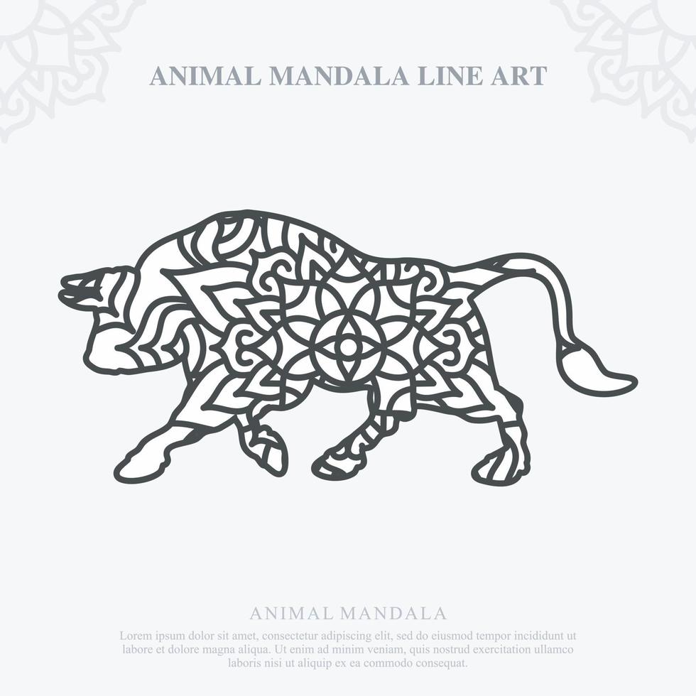 mandala animale. elementi decorativi vintage. modello orientale, illustrazione vettoriale. vettore