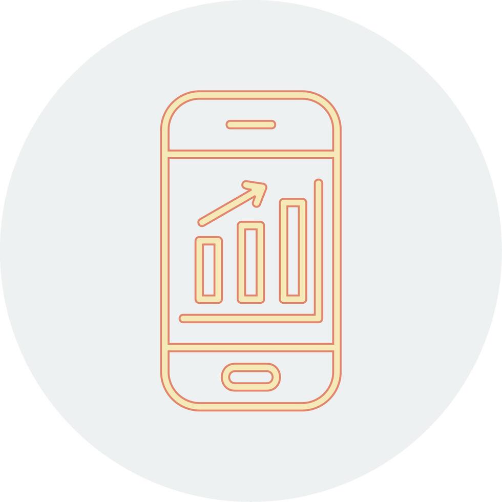 mobile analitica vettore icona