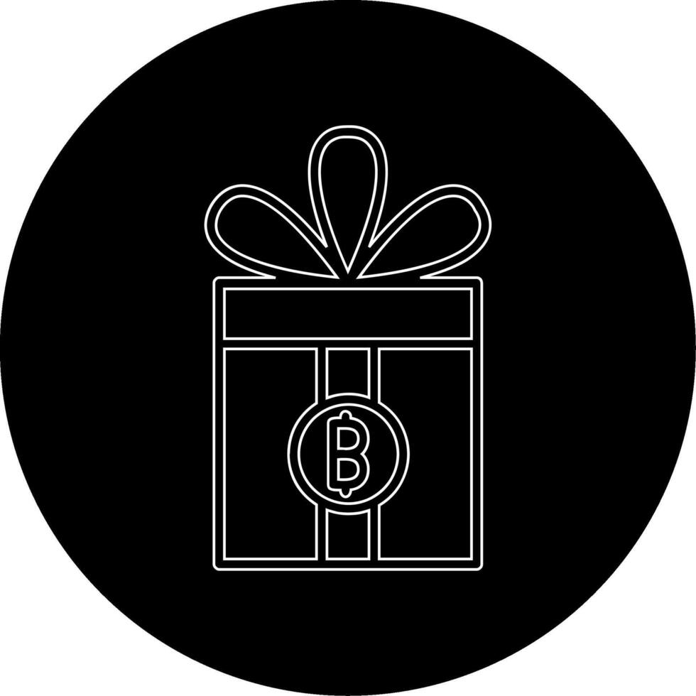 regalo bitcoin vettore icona