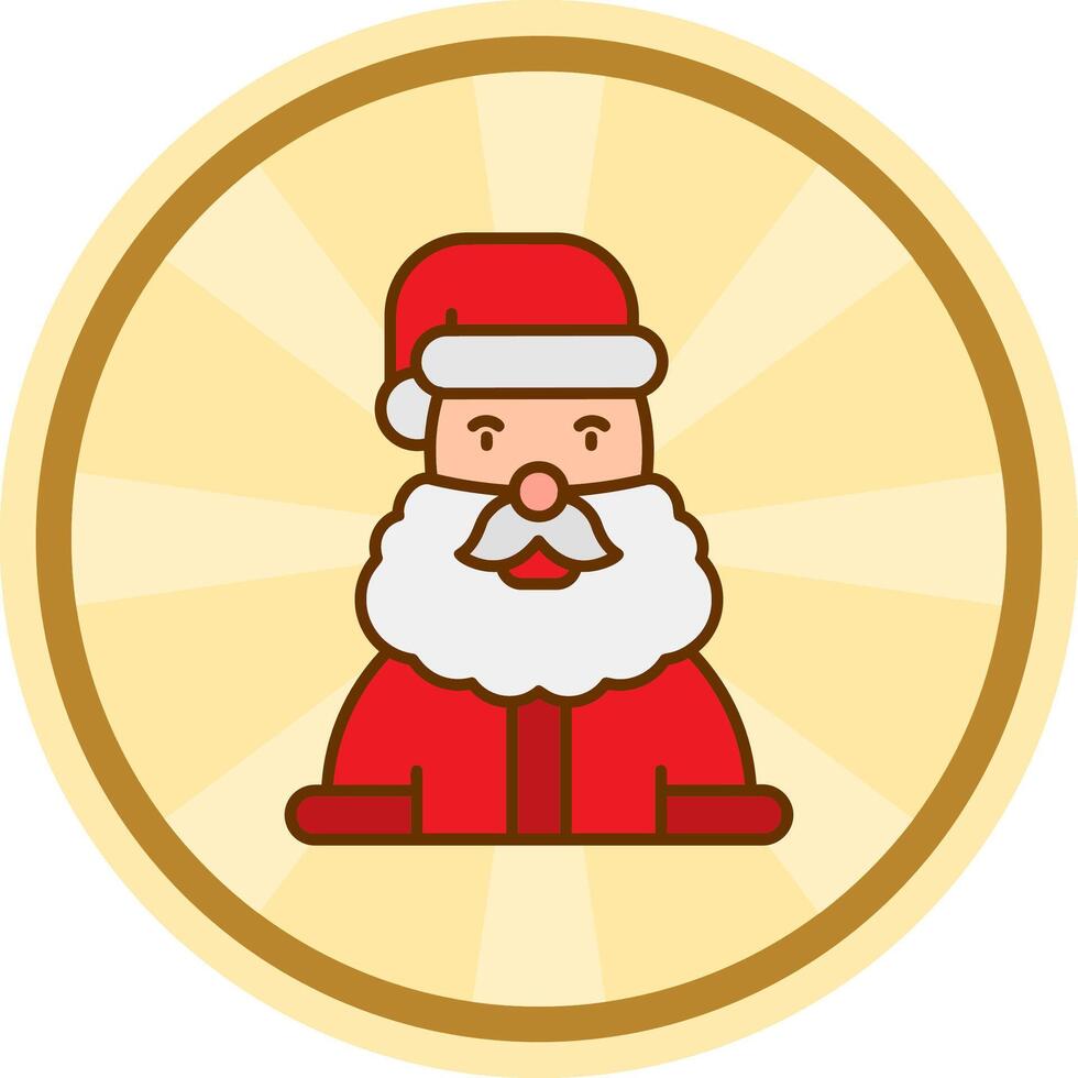 Santa Claus comico cerchio icona vettore