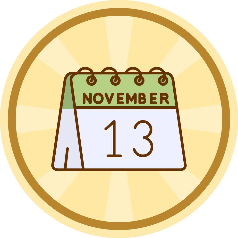 13 ° di novembre comico cerchio icona vettore