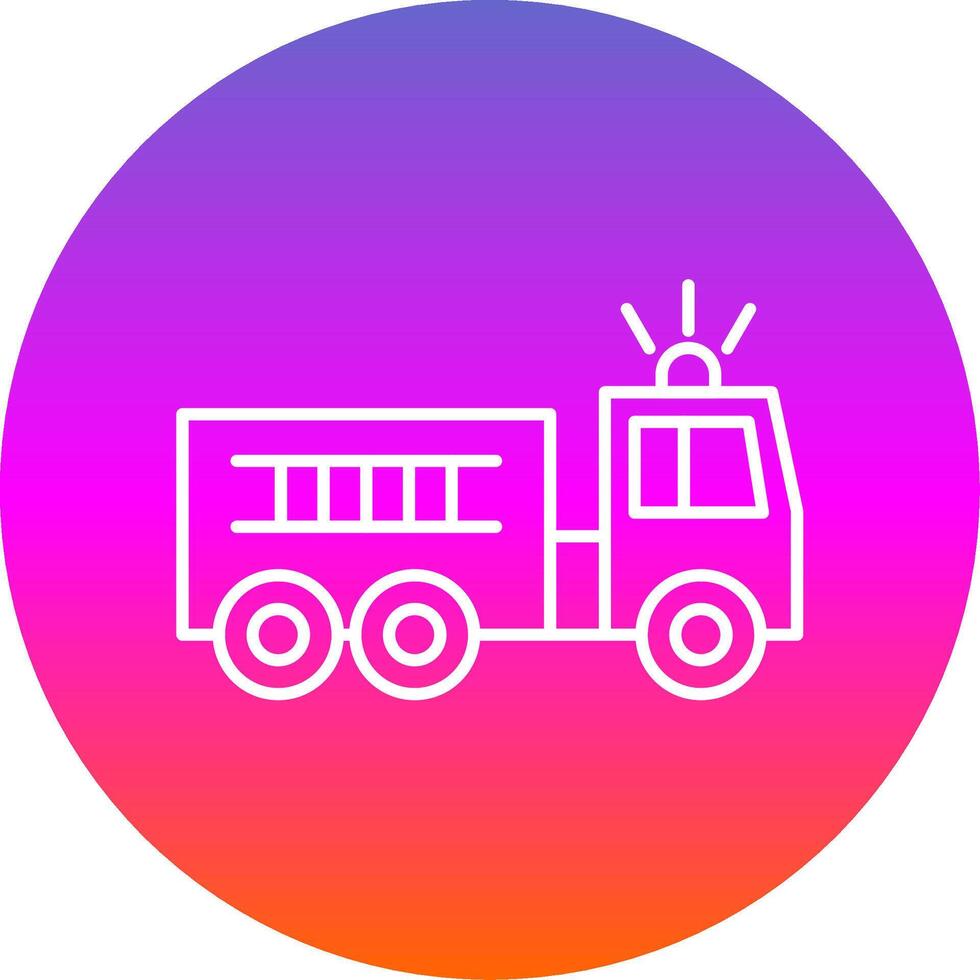 fuoco camion linea pendenza cerchio icona vettore