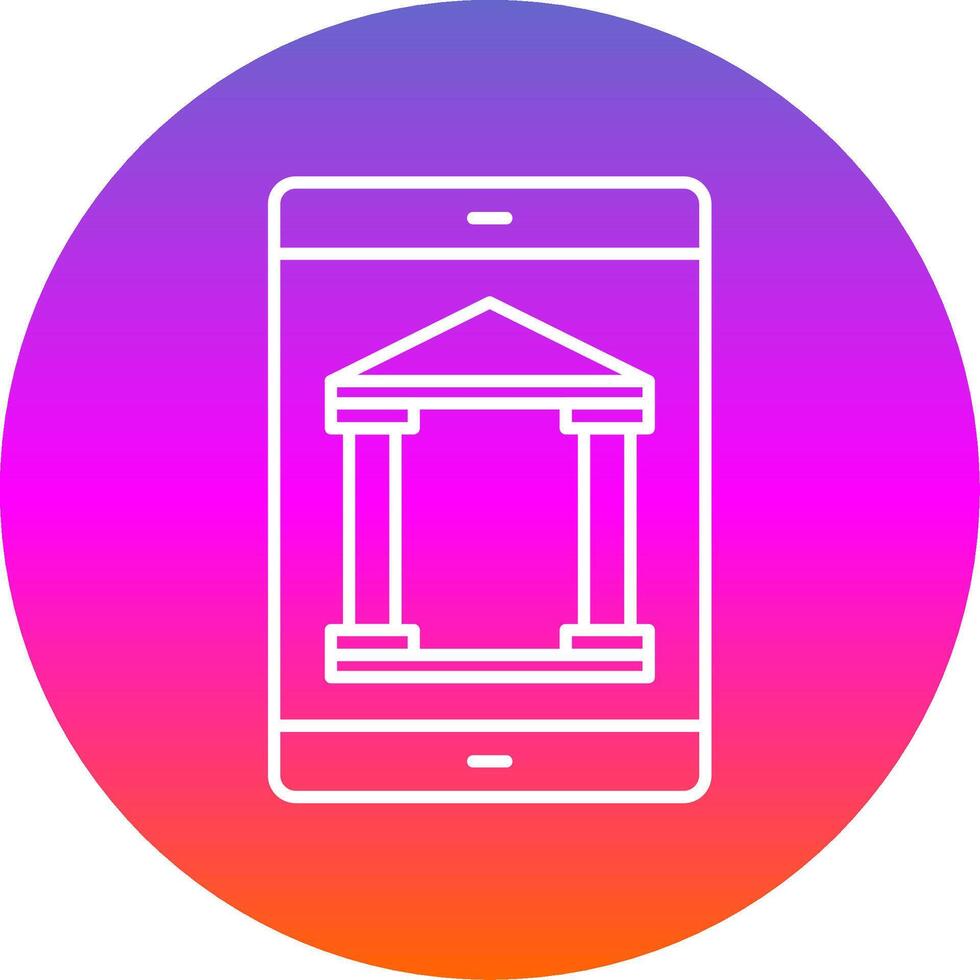 mobile bancario linea pendenza cerchio icona vettore