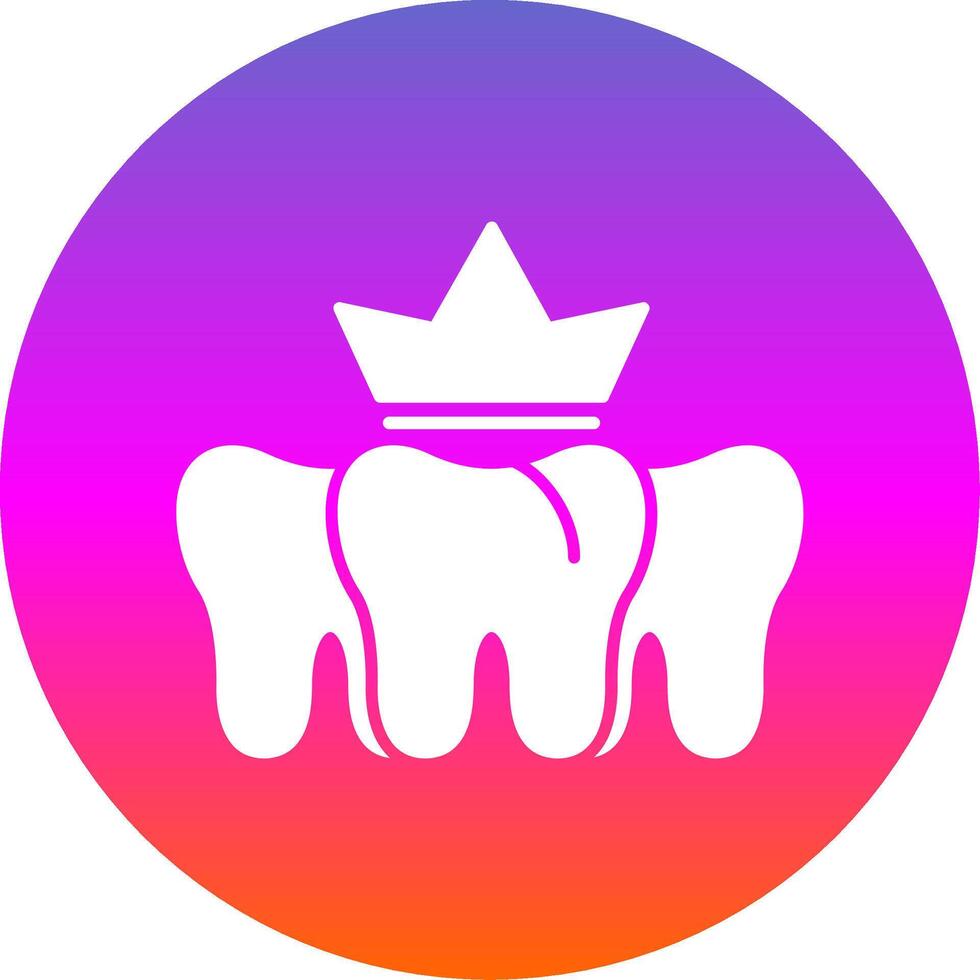 dentale corona glifo pendenza cerchio icona vettore