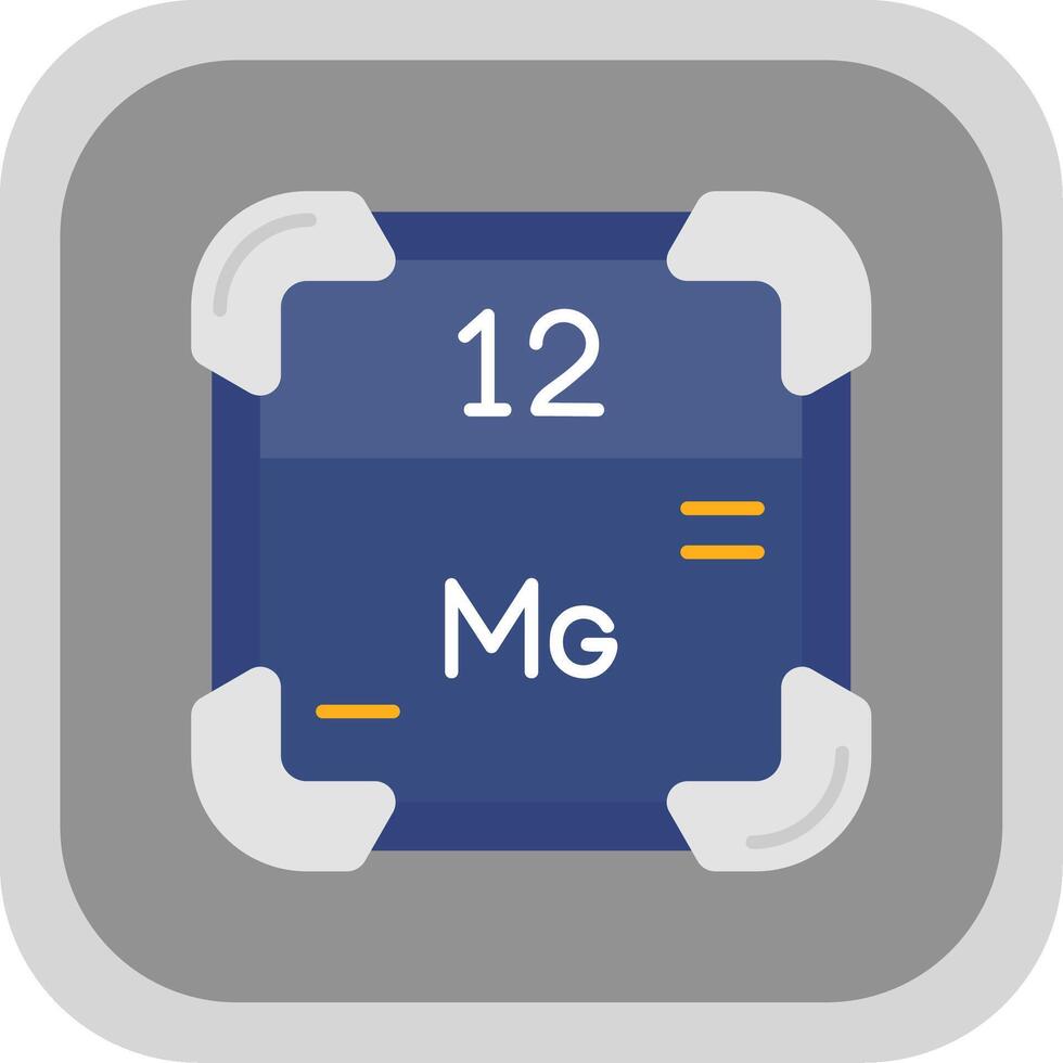 magnesio piatto il giro angolo icona vettore