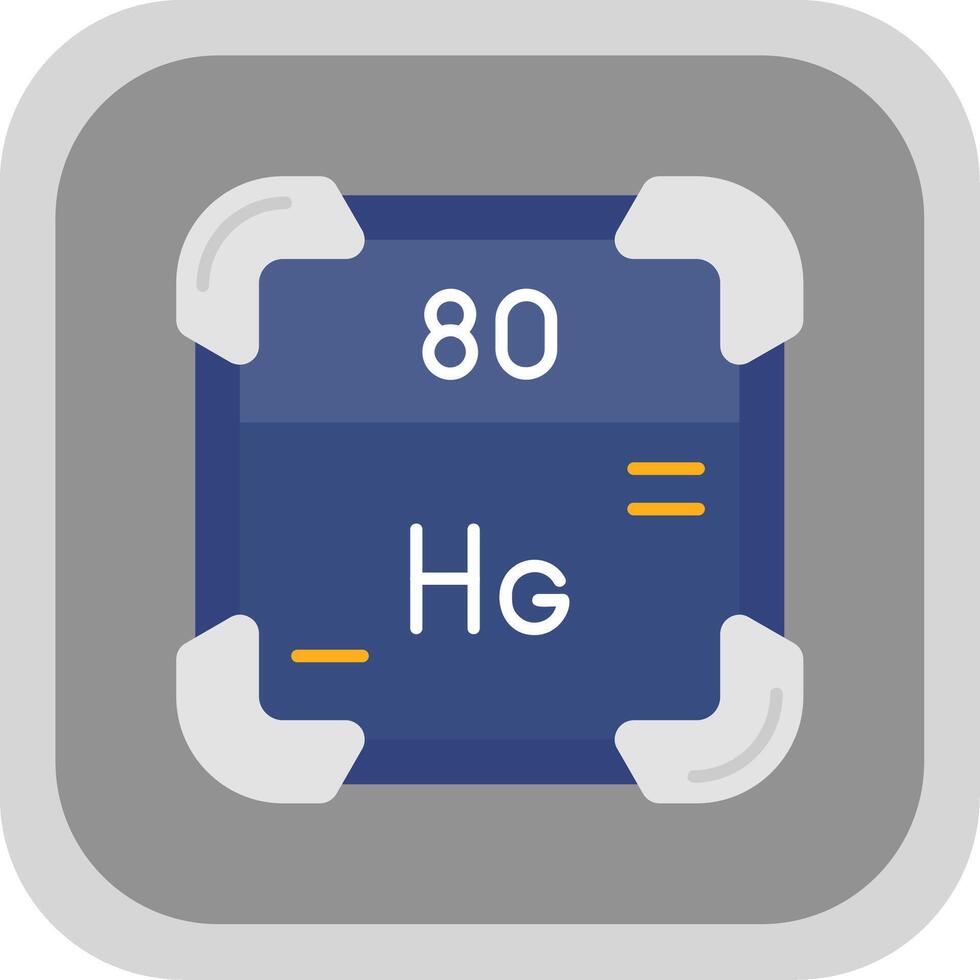 mercurio piatto il giro angolo icona vettore