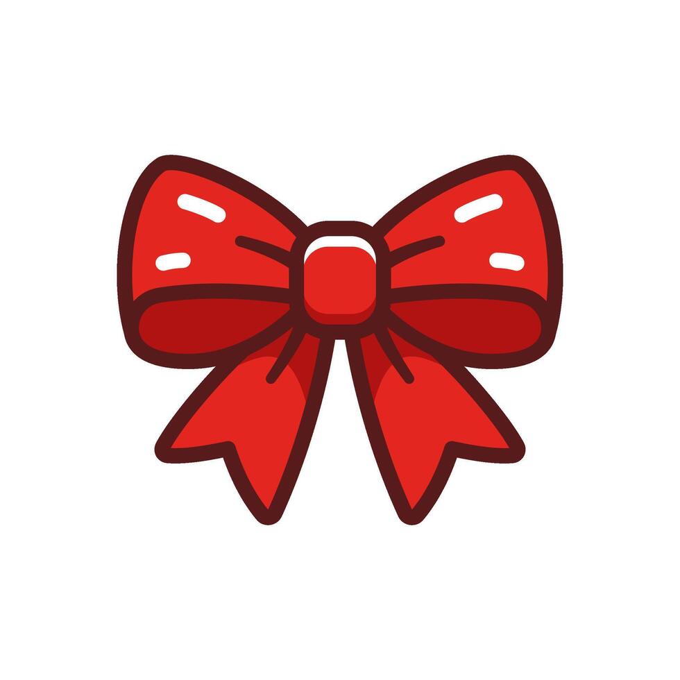 decorativo rosso nastro arco illustrazione, Natale vacanza decorazione simbolo, alto qualità vettore illustrazione.