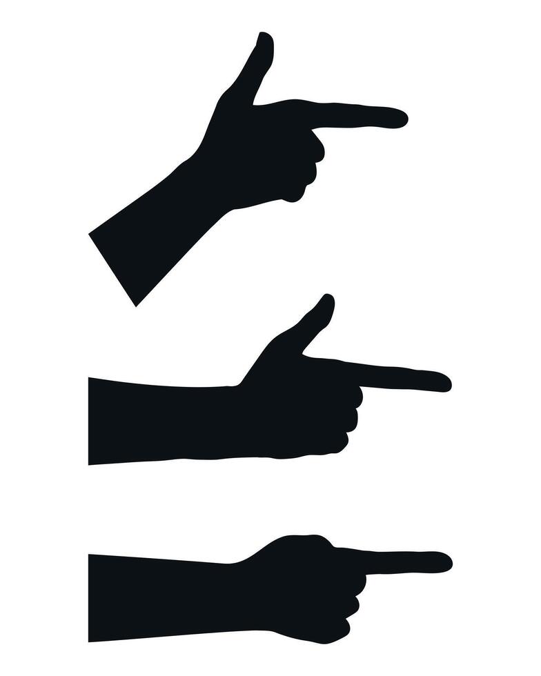 impostato di mani con indice dito sagome. mano puntamento dito. vettore illustrazione