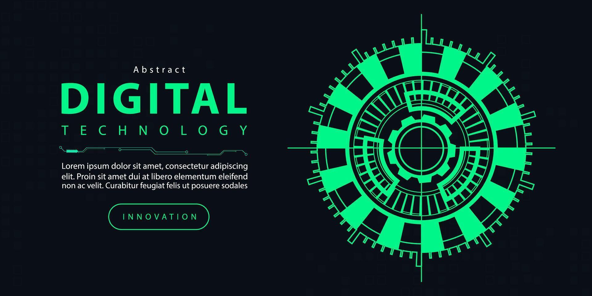 tecnologia digitale futuristico Internet Rete connessione buio nero sfondo, verde astratto informatica informazione comunicazione, ai grande dati scienza, innovazione futuro Tech linea illustrazione vettore 3d