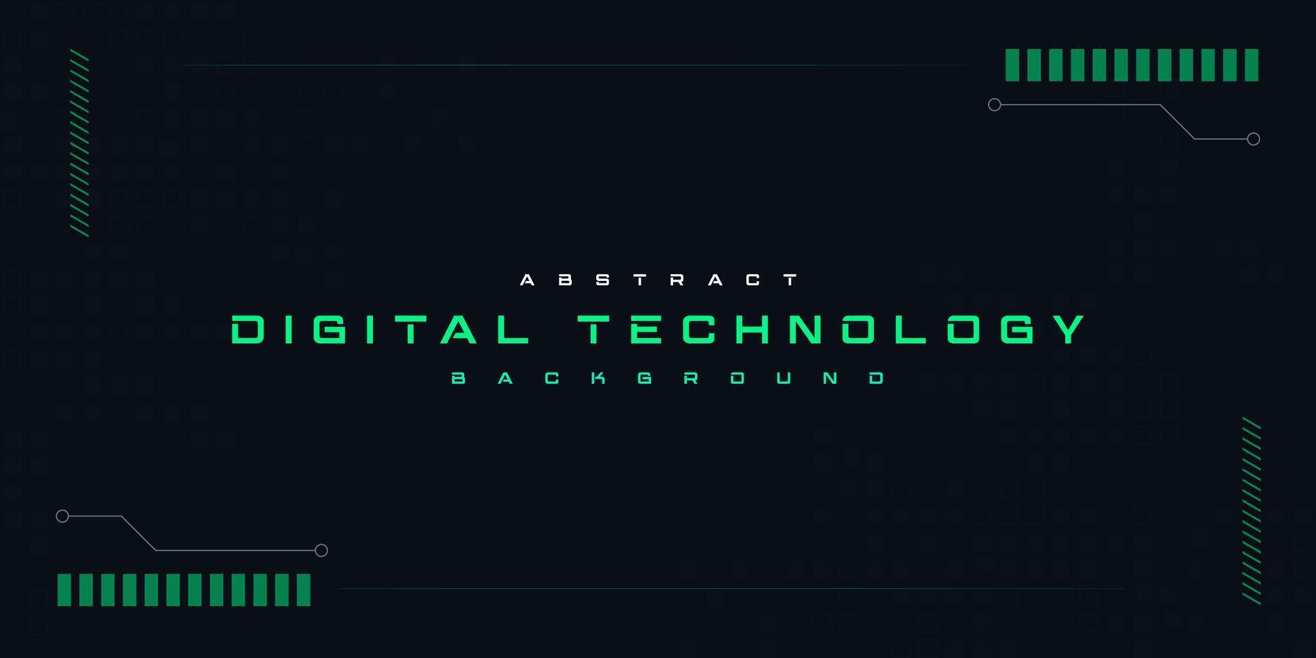 tecnologia digitale futuristico Internet Rete connessione buio nero sfondo, verde astratto informatica informazione comunicazione, ai grande dati scienza, innovazione futuro Tech linea illustrazione vettore 3d