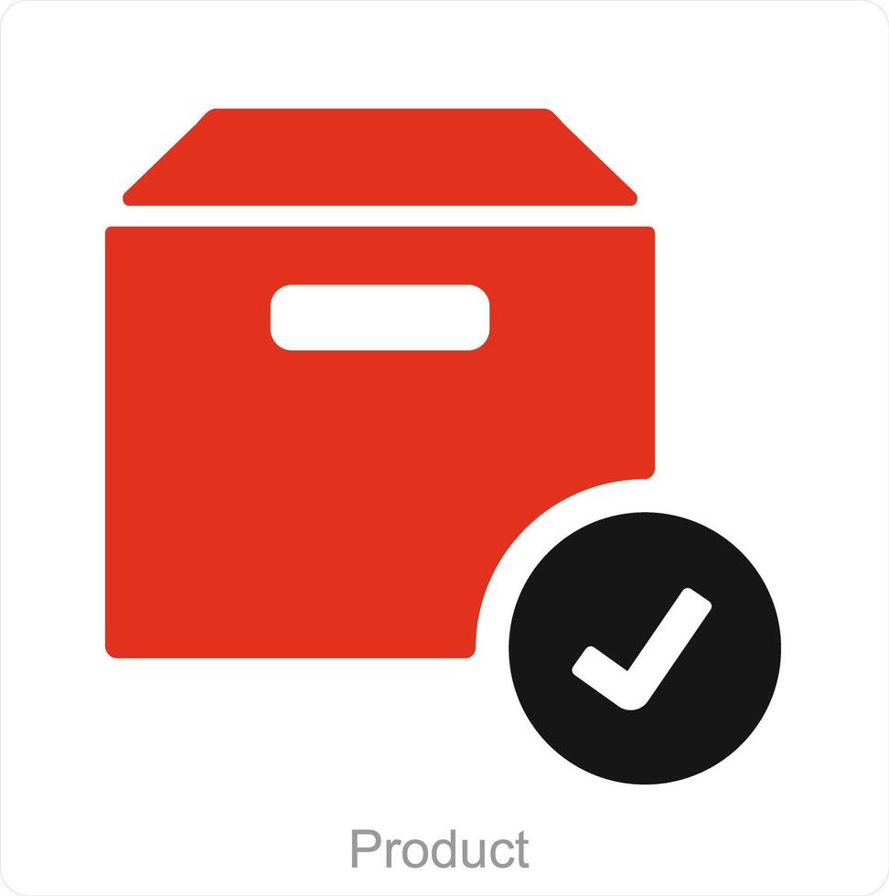 Prodotto e scatola icona concetto vettore