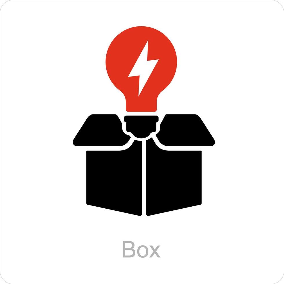 scatola e innovazione icona concetto vettore