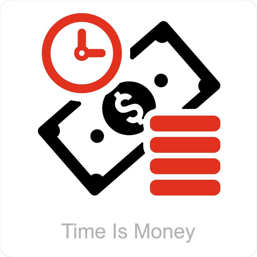tempo è i soldi icona concetto vettore