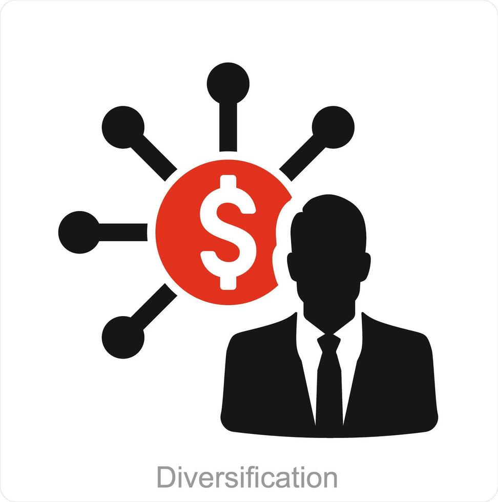 diversificazione e aziendale icona concetto vettore