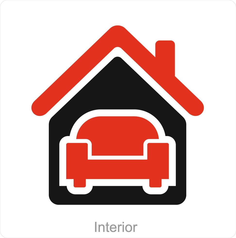 interno e camera icona concetto vettore