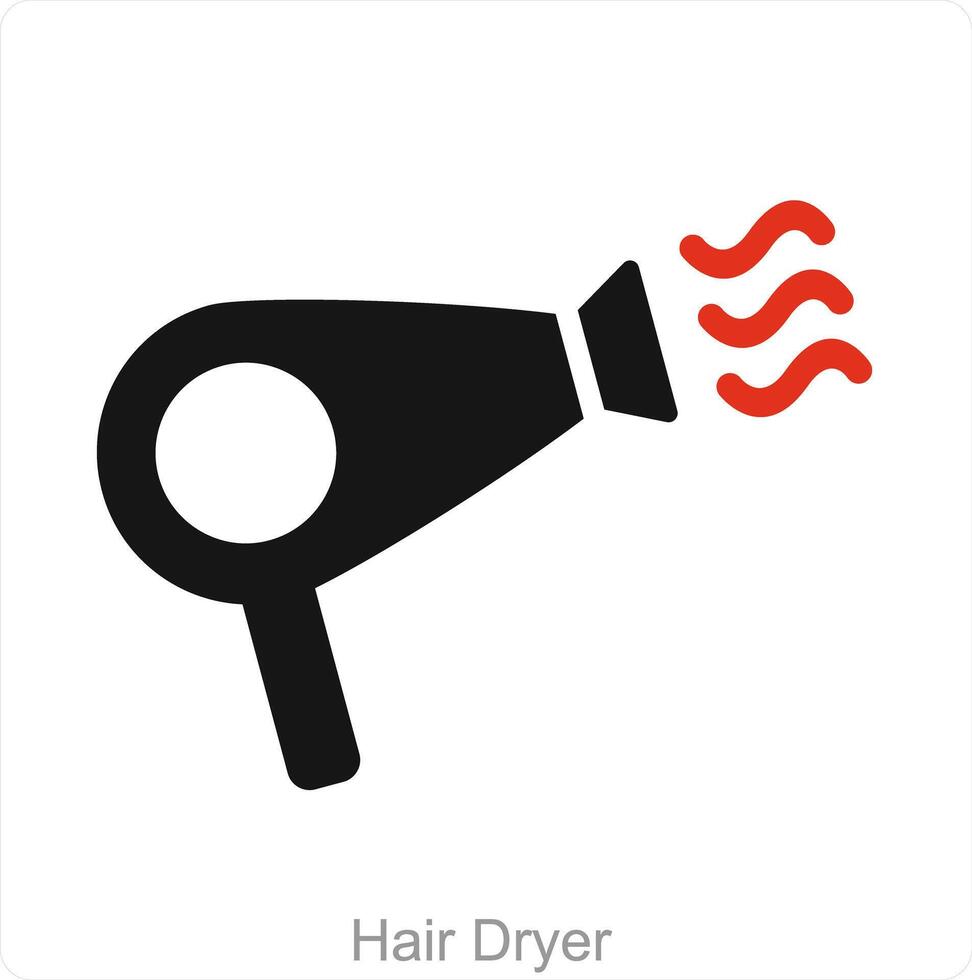 capelli asciugatrice e soffio icona conetto vettore