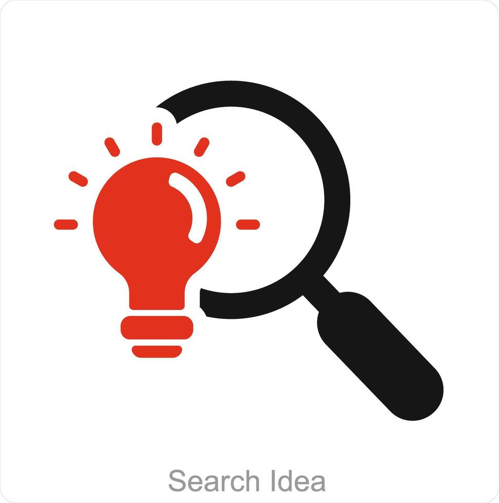 ricerca idea e idea icona concetto vettore
