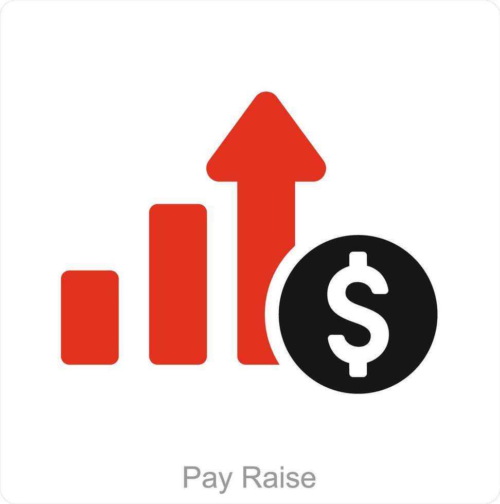 pagare aumentare e pagamento icona concetto vettore