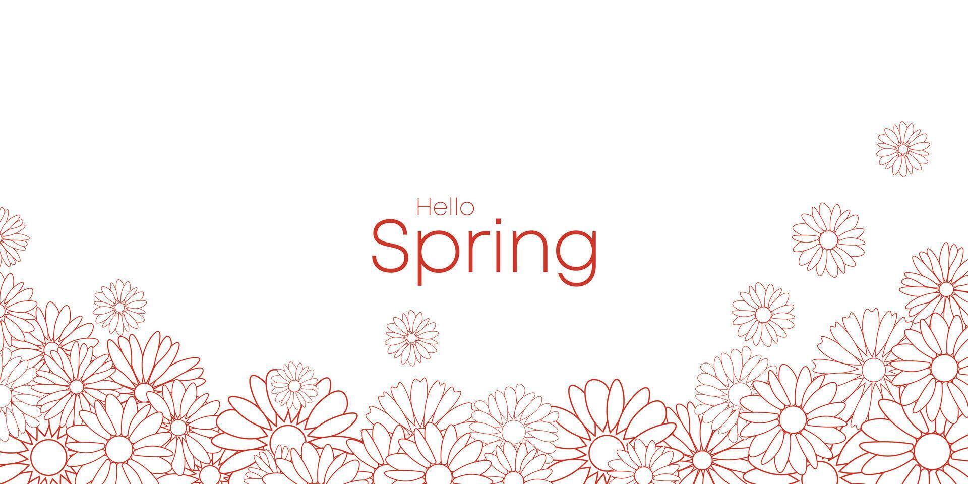 vettore sfondo con floreale linea arte design con un' primavera tema, saluto carta.